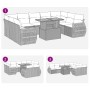 Set de sofás de jardín y cojines 10 pzas ratán sintético gris
