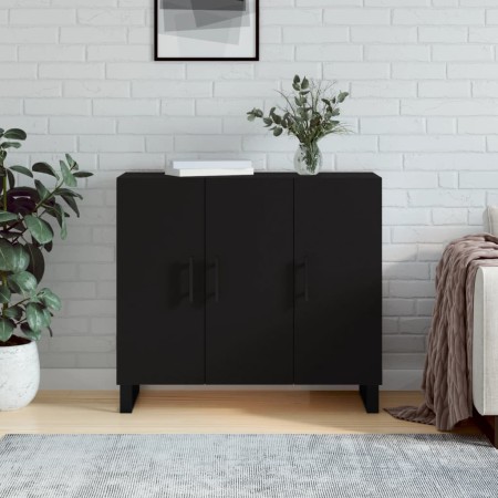 Black engineered wood sideboard 90x34x80 cm by vidaXL, Sideboards - Ref: Foro24-828133, Price: 101,92 €, Discount: %