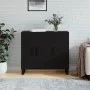 Black engineered wood sideboard 90x34x80 cm by vidaXL, Sideboards - Ref: Foro24-828133, Price: 97,63 €, Discount: %