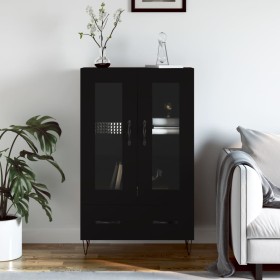 Tall black engineered wood sideboard 69.5x31x115 cm by vidaXL, Sideboards - Ref: Foro24-828293, Price: 87,42 €, Discount: %