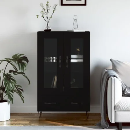 Tall black engineered wood sideboard 69.5x31x115 cm by vidaXL, Sideboards - Ref: Foro24-828293, Price: 86,89 €, Discount: %
