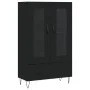 Tall black engineered wood sideboard 69.5x31x115 cm by vidaXL, Sideboards - Ref: Foro24-828293, Price: 86,89 €, Discount: %