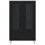 Tall black engineered wood sideboard 69.5x31x115 cm by vidaXL, Sideboards - Ref: Foro24-828293, Price: 86,89 €, Discount: %