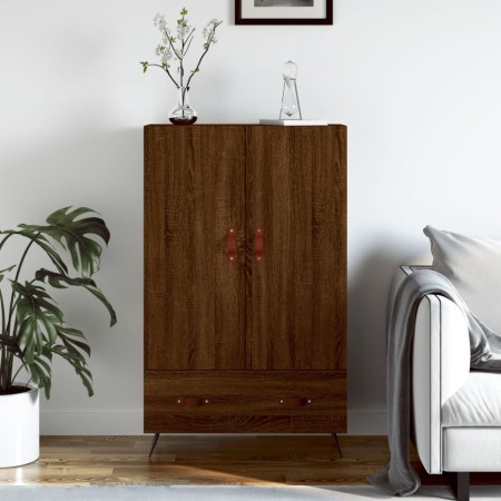 Tall engineered wood sideboard in brown oak 69.5x31x115 cm by vidaXL, Sideboards - Ref: Foro24-828211, Price: 88,85 €, Discou...