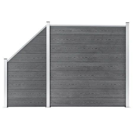 Zaunset 1 Quadrat + 1 schräges graues WPC 273x186 cm von vidaXL, Zaunpaneele - Ref: Foro24-3054431, Preis: 420,17 €, Rabatt: %