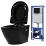 Wand-WC mit verstecktem Spülkasten aus schwarzer Keramik von vidaXL, Badezimmer - Ref: Foro24-3054478, Preis: 347,61 €, Rabat...