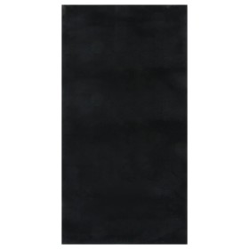 Alfombra de pelo corto esponjoso suave lavable negra 80x150 cm