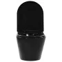 Wand-WC mit verstecktem Spülkasten aus schwarzer Keramik von vidaXL, Badezimmer - Ref: Foro24-3054478, Preis: 347,61 €, Rabat...