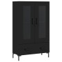 Tall black engineered wood sideboard 69.5x31x115 cm by vidaXL, Sideboards - Ref: Foro24-828301, Price: 91,81 €, Discount: %