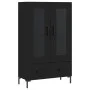 Tall black engineered wood sideboard 69.5x31x115 cm by vidaXL, Sideboards - Ref: Foro24-828301, Price: 90,97 €, Discount: %