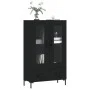 Tall black engineered wood sideboard 69.5x31x115 cm by vidaXL, Sideboards - Ref: Foro24-828301, Price: 90,97 €, Discount: %