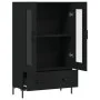 Tall black engineered wood sideboard 69.5x31x115 cm by vidaXL, Sideboards - Ref: Foro24-828301, Price: 90,97 €, Discount: %