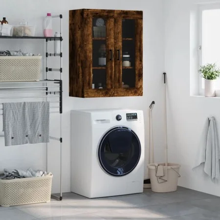Armario de pared roble ahumado 69,5x34x90 cm de vidaXL, Aparadores - Ref: Foro24-828481, Precio: 86,56 €, Descuento: %