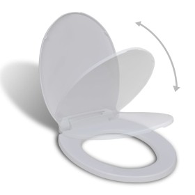Ovaler weißer Soft-Close-Toilettensitz und -Deckel von vidaXL, Toiletten- und Bidetsitze - Ref: Foro24-141762, Preis: 22,42 €...
