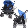 Blue and black steel twin stroller by vidaXL, Baby strollers - Ref: Foro24-10109, Price: 211,08 €, Discount: %