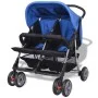 Blue and black steel twin stroller by vidaXL, Baby strollers - Ref: Foro24-10109, Price: 211,08 €, Discount: %