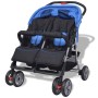 Blue and black steel twin stroller by vidaXL, Baby strollers - Ref: Foro24-10109, Price: 194,30 €, Discount: %