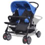Blue and black steel twin stroller by vidaXL, Baby strollers - Ref: Foro24-10109, Price: 194,30 €, Discount: %