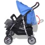 Blue and black steel twin stroller by vidaXL, Baby strollers - Ref: Foro24-10109, Price: 194,30 €, Discount: %