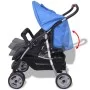 Blue and black steel twin stroller by vidaXL, Baby strollers - Ref: Foro24-10109, Price: 211,08 €, Discount: %