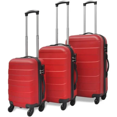 Set Trolley Maleta Rígida Tres Uds. Rojo de vidaXL, Maletas - Ref: Foro24-91143, Precio: 121,57 €, Descuento: %