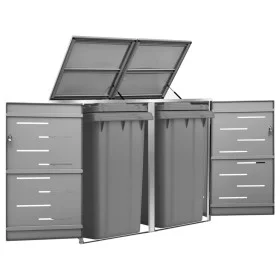 Shed for two steel garbage containers 138x77.5x112.5 cm by vidaXL, Waste container supports - Ref: Foro24-149555, Price: 416,...