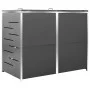 Shed for two steel garbage containers 138x77.5x112.5 cm by vidaXL, Waste container supports - Ref: Foro24-149555, Price: 416,...