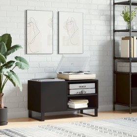 Black engineered wood record cabinet 85x38x48 cm by vidaXL, CD and DVD storage - Ref: Foro24-831709, Price: 55,35 €, Discount: %
