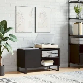 Black engineered wood record cabinet 85x38x48 cm by vidaXL, CD and DVD storage - Ref: Foro24-831709, Price: 54,63 €, Discount: %