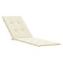 Cream sun lounger cushion (75+105)x50x4 cm by vidaXL, Cushions for chairs and sofas - Ref: Foro24-314175, Price: 29,48 €, Dis...