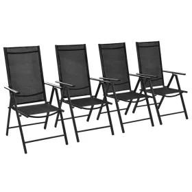 Folding garden chairs 4 pcs aluminum and black textilene by vidaXL, Garden chairs - Ref: Foro24-41731, Price: 215,92 €, Disco...