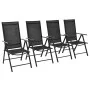 Klappbare Gartenstühle 4 Stück aus Aluminium und schwarzem Textilene von vidaXL, Gartenstühle - Ref: Foro24-41731, Preis: 216...