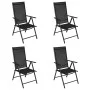 Klappbare Gartenstühle 4 Stück aus Aluminium und schwarzem Textilene von vidaXL, Gartenstühle - Ref: Foro24-41731, Preis: 216...