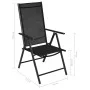Sillas plegables de jardín 4 uds aluminio y textilene negro de vidaXL, Sillas de jardín - Ref: Foro24-41731, Precio: 216,14 €...
