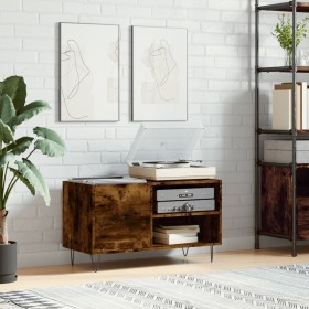 Smoked oak engineered wood record cabinet 85x38x48 cm by vidaXL, CD and DVD storage - Ref: Foro24-831705, Price: 51,65 €, Dis...