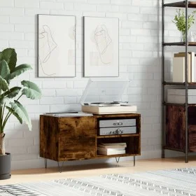 Smoked oak engineered wood record cabinet 85x38x48 cm by vidaXL, CD and DVD storage - Ref: Foro24-831705, Price: 51,04 €, Dis...