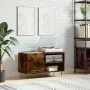 Smoked oak engineered wood record cabinet 85x38x48 cm by vidaXL, CD and DVD storage - Ref: Foro24-831705, Price: 51,04 €, Dis...