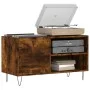Smoked oak engineered wood record cabinet 85x38x48 cm by vidaXL, CD and DVD storage - Ref: Foro24-831705, Price: 51,04 €, Dis...