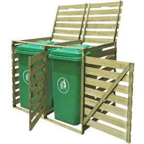Double shed impregnated wood garbage container 240 L by vidaXL, Waste container supports - Ref: Foro24-42270, Price: 195,23 €...