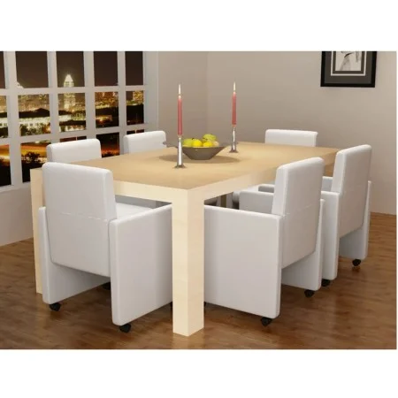 Esszimmerstühle 6 Stk. Kunstleder weiß von vidaXL, Essstühle - Ref: Foro24-160186, Preis: 923,81 €, Rabatt: %