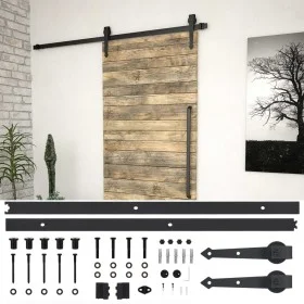 SKIEN Schiebetür-Beschlagsatz aus schwarzem Stahl, 200 cm von vidaXL, Türrahmen - Ref: Foro24-145259, Preis: 188,70 €, Rabatt: %