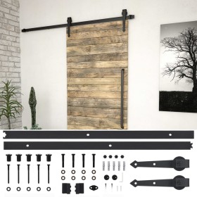 SKIEN Schiebetür-Beschlagsatz aus schwarzem Stahl, 200 cm von vidaXL, Türrahmen - Ref: Foro24-145259, Preis: 49,68 €, Rabatt: %