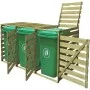 Triple garbage container shed made of impregnated wood for 240L. by vidaXL, Waste container supports - Ref: Foro24-42271, Pri...