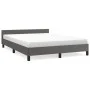 Bed frame with headboard gray synthetic leather 140x200cm by vidaXL, Beds and slatted bases - Ref: Foro24-347505, Price: 124,...