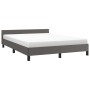 Bed frame with headboard gray synthetic leather 140x200cm by vidaXL, Beds and slatted bases - Ref: Foro24-347505, Price: 125,...