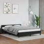 Bed frame with headboard black synthetic leather 140x200cm by vidaXL, Beds and slatted bases - Ref: Foro24-347501, Price: 149...