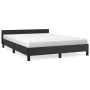Bed frame with headboard black synthetic leather 140x200cm by vidaXL, Beds and slatted bases - Ref: Foro24-347501, Price: 149...