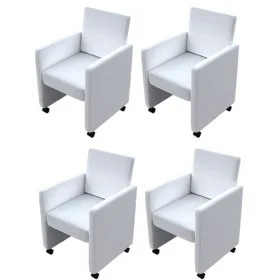 Esszimmerstühle 4 Einheiten aus weißem Kunstleder von vidaXL, Essstühle - Ref: Foro24-160185, Preis: 569,84 €, Rabatt: %