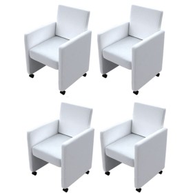Esszimmerstühle 4 Einheiten aus weißem Kunstleder von vidaXL, Essstühle - Ref: Foro24-160185, Preis: 544,35 €, Rabatt: %