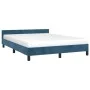 Dark blue velvet bed frame with headboard 140x200 cm by vidaXL, Beds and slatted bases - Ref: Foro24-347577, Price: 125,90 €,...